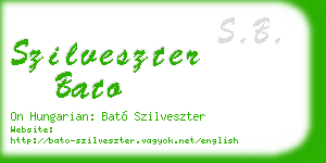 szilveszter bato business card
